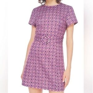 Zara Retro Geometric Open Back Mini Dress Size XS